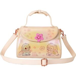 Loungefly Iridescent Stitch & Angel Cherry Blossom Crossbody Bag